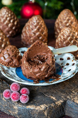 Wall Mural - Chocolate mousse pine cones