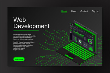 web development concept. web design and development vector isometric illustrations. creative vector 