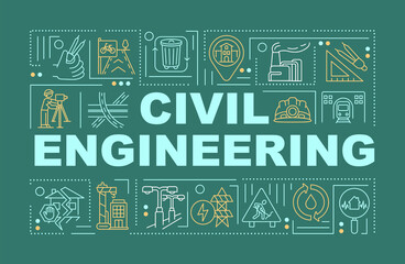 Wall Mural - civil engineering word concepts banner