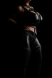 © PixlMakr - Mistress in shiny black latex costume and leather straps