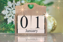 Wooden Calendar Block 1st January
