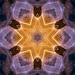 Looking through a kaleidoscope at stones and sparks