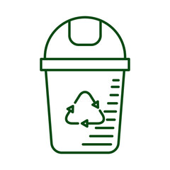 Sticker - garbage pot with recycle arrows ecology line icon