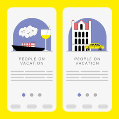 Sticker - travel vacation cityscapes scenes icons