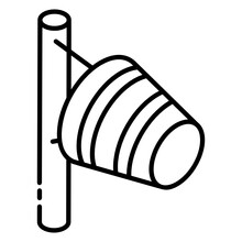 
A Cone Mounted On A Mast Showcasing Windsock Icon
