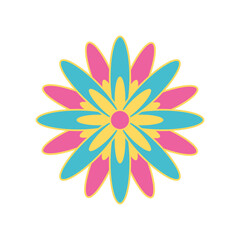 Poster - pink and blue flower icon vector design