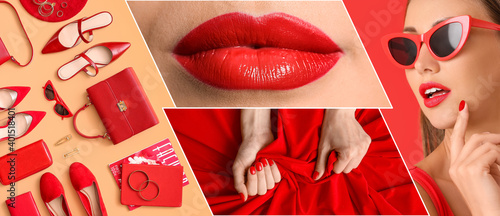 Letter to Santa and Christmas decor on color background Billede på lærred