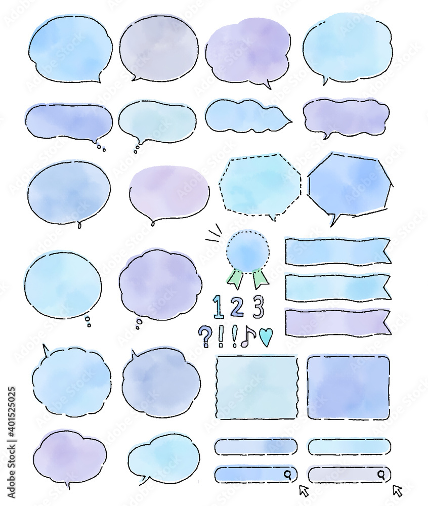 Fotomural スタンダードでシンプルオシャレなラインの吹き出しセット Standard Simple And Stylish Line Blowout Set Ref