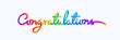 © Element_Paradise - Congratulations written with colorful lines on white background.