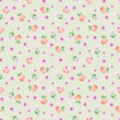 Seamless sweet peaches pattern on light yellow background. Spring mood surface design