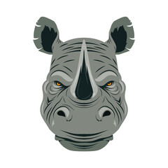 Poster - wild rhino animal head fauna character