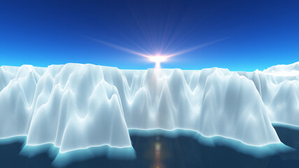 Wall Mural - Ice berg on see 3d render