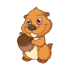 Sticker - cute chipmunk baby cartoon character