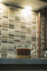 Sticker - A vertical closeup shot of a cup of coffee