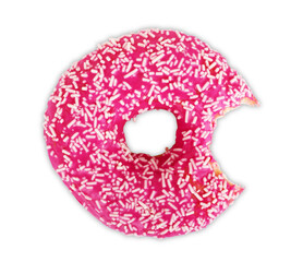 Donut with sprinkles isolated on white background