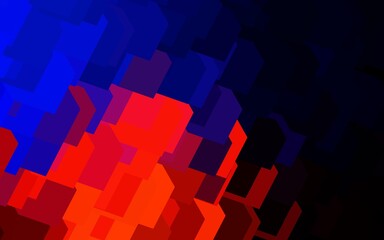 Wall Mural - dark blue, red vector layout with lines, rectangles.
