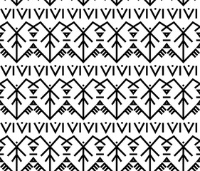 Wall Mural - Ethnic Baltic Folk traditional ornament seamless pattern.