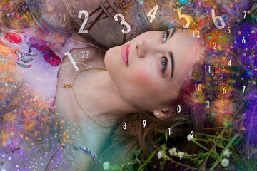 Portrait of a woman and numerology
