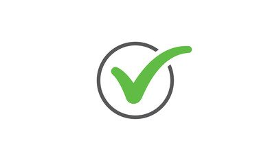 Checkmark tick green icon. Symbol of approval check mark.