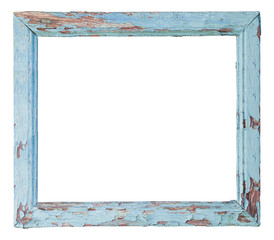 Wall Mural - Old wooden blue isolated wooden frame