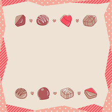Valentine　バレンタイン　チョコレート　ハート　バナー　正方形　POP　フレーム　枠　文字入れ用