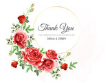 Fototapeta Kwiaty - beautiful and elegant floral wedding invitation card template