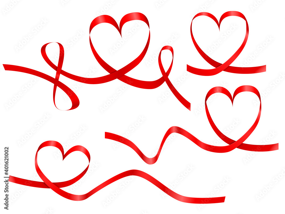 Heart Walk Ribbons Heart ribbon set Stock Vector | Adobe Stock