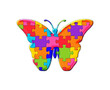 Butterfly Monarch insect Jigsaw Autism puzzle illustration