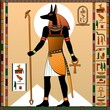 Religion of Ancient Egypt. 
Deity with a jackal head. Anubis is the God of the afterlife, the underworld, tombs...