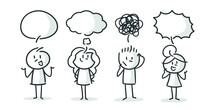 Stick Figures: Communication, Speech Bubbles, Thought Bubbles (no. 30)