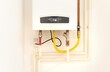 central gas heating boiler in home