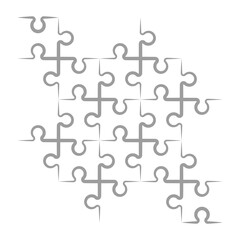 Leinwandbilder - A lot of piece flat puzzle pattern presentation. Many step puzzles business background. Simple pattern. Section compare service banner. Puzzle illustration template simple shape. Abstract Background