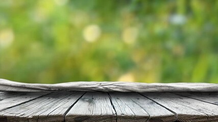 Canvas Print - table with green background	