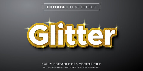 Wall Mural - editable text effect in gold glitter style