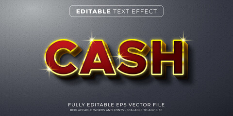 Wall Mural - editable text effect in casino gold cash style