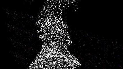 Wall Mural - isolated black background. close-up of a blizzard, snow moving against the background of the starry 