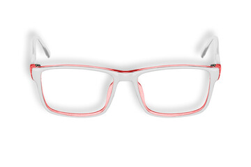 Background on the theme of glasses. White glasses seamless pattern on a white background.