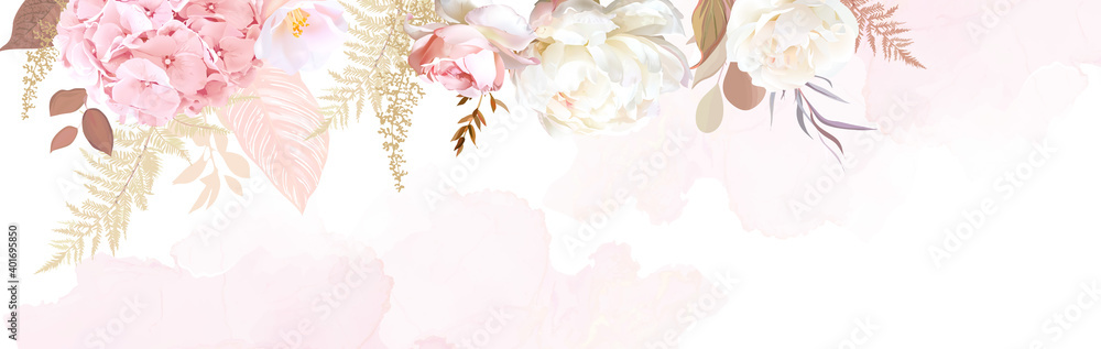 Obraz Luxurious beige trendy vector design watercolor banner frame fototapeta, plakat
