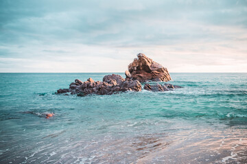 Wall Mural - Seaside red rocks