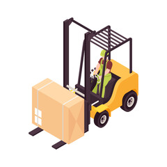 Wall Mural - Forklift With Box Composition