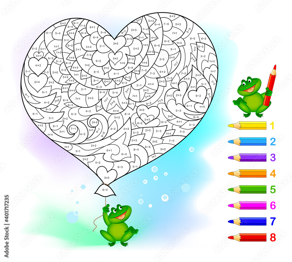 Pint Picture For Math Math education for children. Coloring book. Mathematical exercises on ...