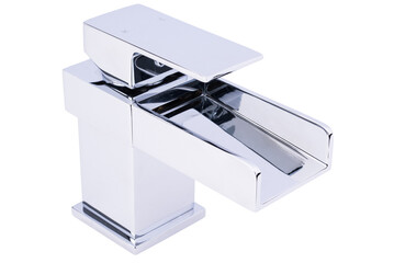 Sticker - A modern faucet, a cold/hot water mixer tap, for bathroom and kitchen isolated on a white background