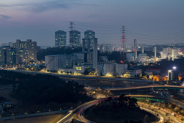 Wall Mural - the night view of the industrial complex