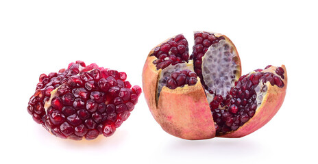 Wall Mural - Fruit pomegranate on white background