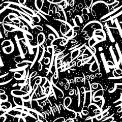 Graffiti background seamless pattern. Hand style tagging