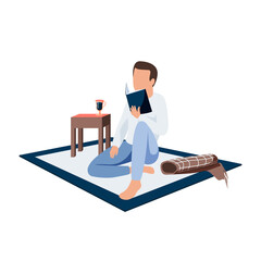 Canvas Print - Person Reading Vector Illustration