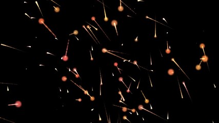 Wall Mural - isolated black background. close-up of festive fireworks in the form of colorful lights against the 