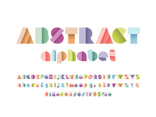 Wall Mural - vector of modern abstract alphabet design uppercase, lowercase, numbers and symbols
