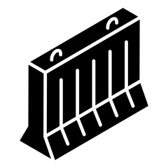 Sticker - 
Icon of a concrete barrier in glyph isometric design
