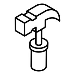 Sticker - 
Hammer icon design for repair and maintenance 
